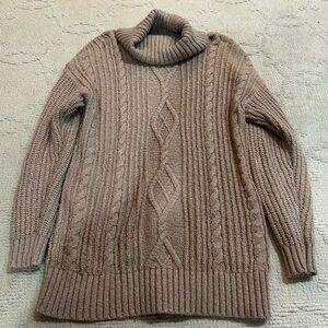 Torrid Taupe Cable Knit Turtleneck Sweater